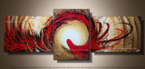Modern Red Abstract Painting 146 - 66x24in