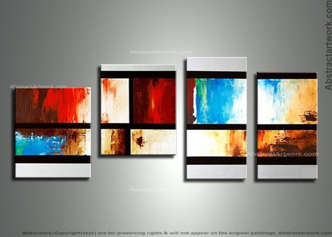 Extra Large Abstract Oil Painting 154XXL - 20x30 inx3 + 30x40 inx1