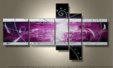 Purple Modern Abstract Canvas Art 203 - 64x34in