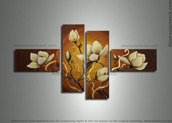 Multi Panels Flower Painting 269 - 60x36in
