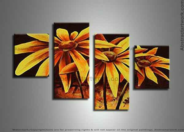 Yellow Floral Art Painting 273 - 56x35in