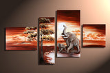 Elephant Africa Painting 408 - 56x34in