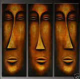 African Mask Art Painting- 36x36in