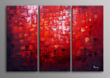 Red Textured Oil Painting 741 - 36x28in