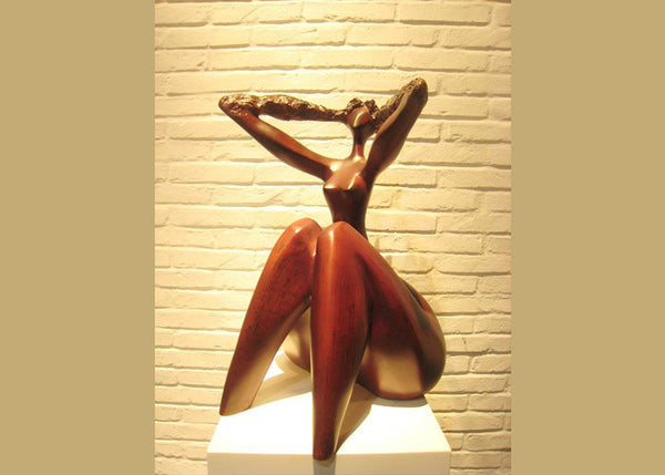 Abstract Woman Sculpture Yellow