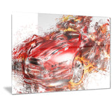 Flaming  Red Sports Car  PT2601