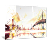 Golden Bridges Cityscape - Large Canvas Art PT3306