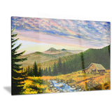 sunset in mountains landscape canvas wall art print PT6010