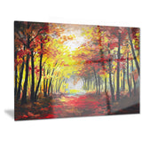 walk through autumn forest landscape canvas artwork PT6021