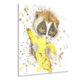 lemur eating banana graphics art animal canvas print PT6061