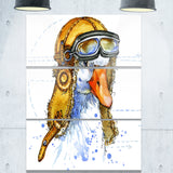 funny goose aviator hat animal canvas artwork PT6063