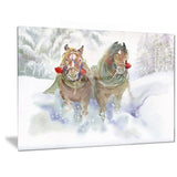 horses running in winter animal canvas print PT6076