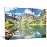 reflecting mountain lake landscape canvas artwork PT6083