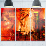 Abstract Fire Red Abstract Canvas Artwork
