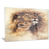 loving lioness animal canvas artwork PT6096
