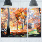 fall trail in forest landscape canvas art print PT6114
