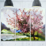 tree with spring flowers floral canvas art print PT6120