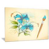 flower with brush illustration floral canvas art print PT6130