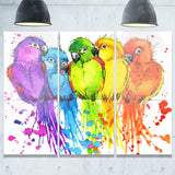 colorful parrots illustration animal canvas artwork PT6151