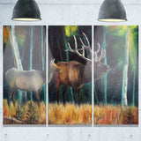 wandering deer in forest animal canvas art print PT6178