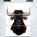 furious bull illustration art animal canvas print PT6187