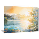 sunset on the lake landscape canvas art print PT6189