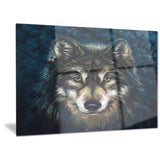 smiling wolf animal canvas wall art print PT6212