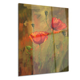 watercolor poppy flowers floral canvas art print PT6216