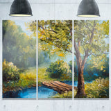 summer forest with beautiful river landscape canvas print PT6237
