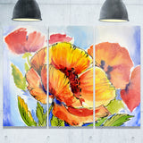 bouquet of full blown poppies floral canvas art print PT6243