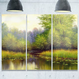 green summer with river landscape canvas print PT6267