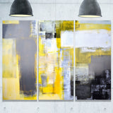 Grey and Yellow Blur Abstract Abstract Canvas Art Print