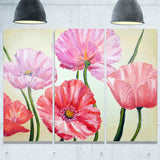 red and pink poppies floral canvas artwork PT6275