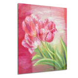 red tulips in red background floral canvas print PT6284