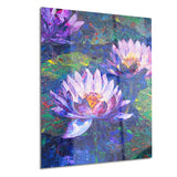 blue lotus oil painting floral canvas print PT6292