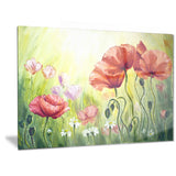 poppies in morning floral canvas print PT6293