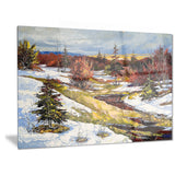 spring valley with river landscape canvas print PT6308