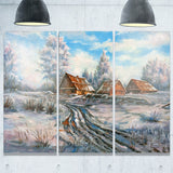 snow village landscape canvas art print PT6320
