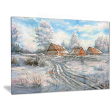 snow village landscape canvas art print PT6320