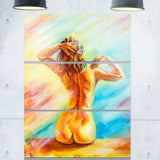 naked woman sitting sensual canvas art print PT6322