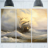 vessel in stormy sea seascape canvas print PT6324