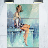 girl with glass portrait canvas art print PT6332