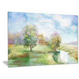 village life landscape canvas art print PT6354