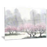 flowering trees at spring landscape canvas print PT6357