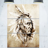 american indian illustration portrait canvas print PT6367