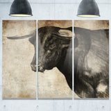spanish bull sketch animal canvas art print PT6368