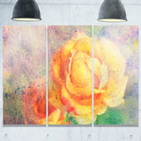 Yellow Rose Watercolor Floral Canvas Art Print