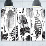 hand drawn feathers canvas artwork PT6386