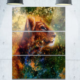 thoughtful lion cub animal canvas art print PT6393