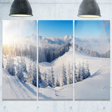 winter mountains panorama photography canvas print PT6420